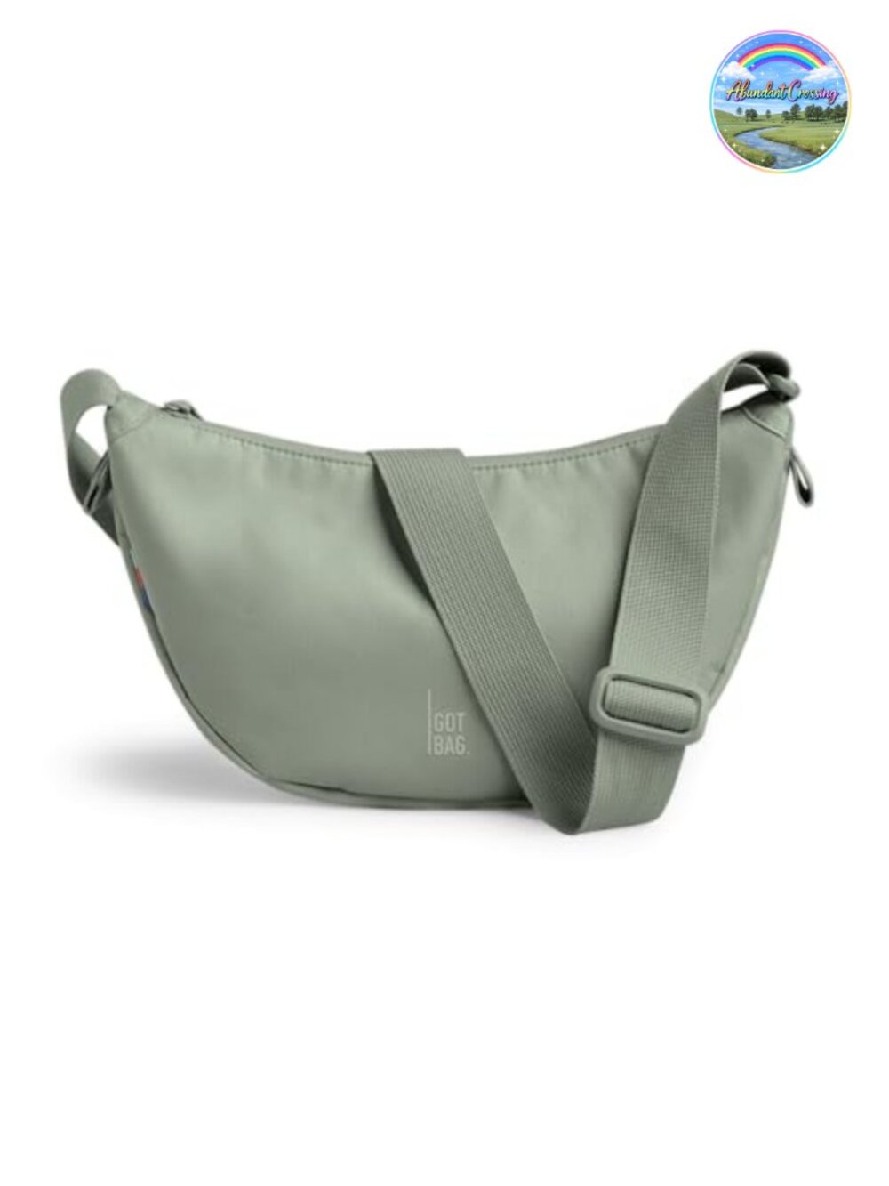 Water-Resistant Crescent Crossbody Bag with Adjustable Strap